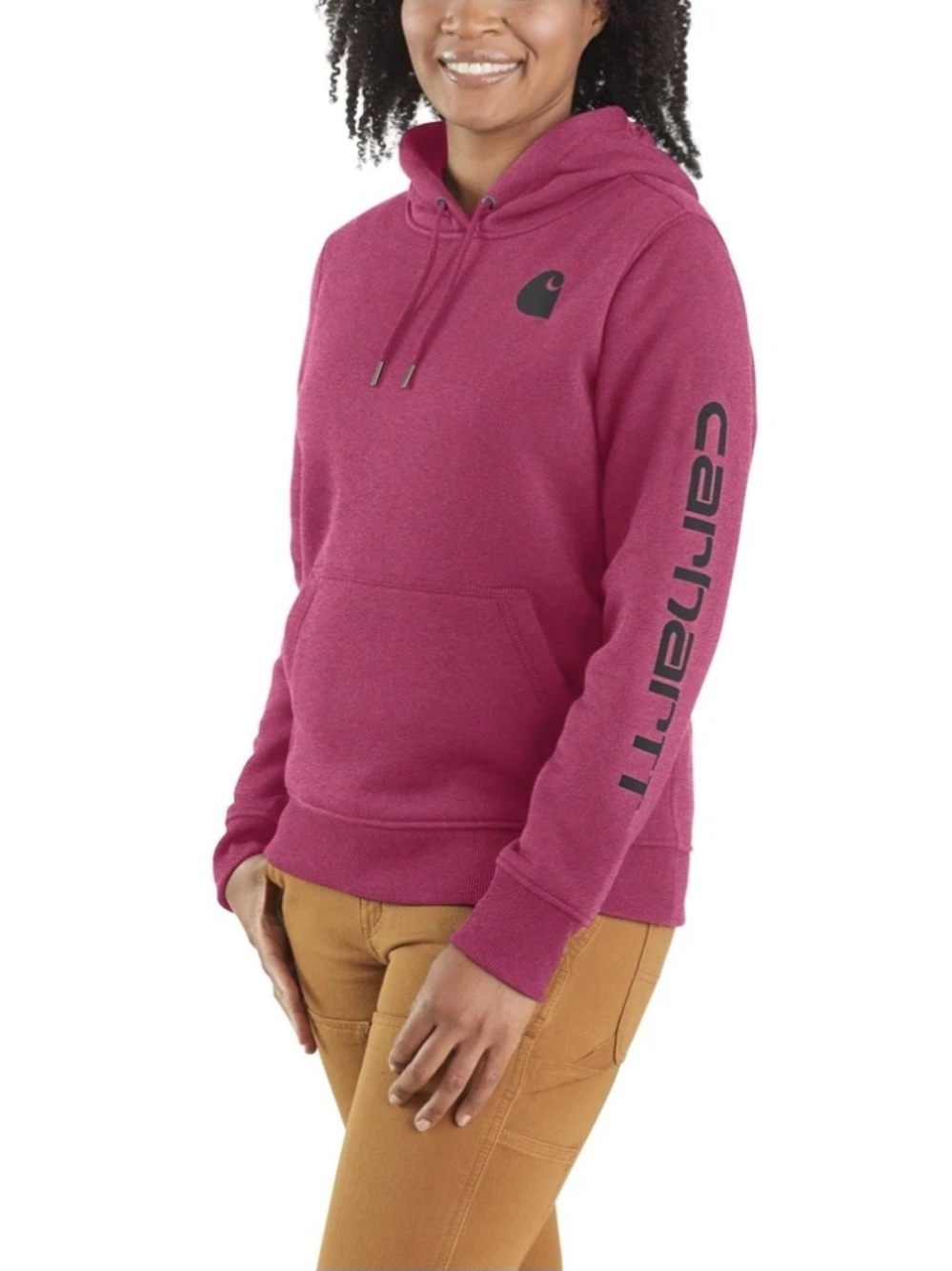 Carhartt Women’s Raspberry Crewneck Pullover Hoodie - Picture 2 of 5